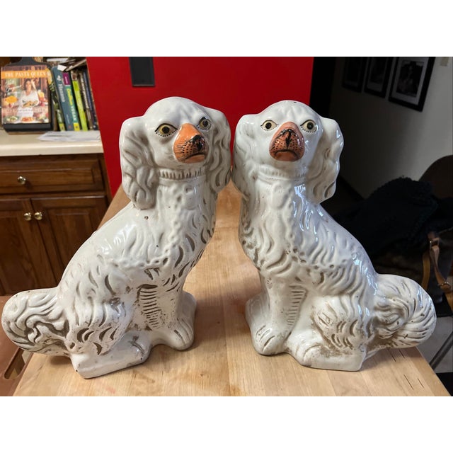 Mid 19th Century Pair of Antique Decorated Staffordshire Dogs, Circa 1860's For Sale - Image 5 of 16