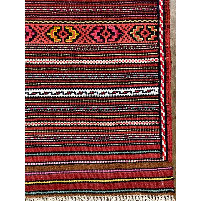 Handwoven Afghan Meymana Kilim Rug 2'11" X 4'7" For Sale - Image 4 of 6