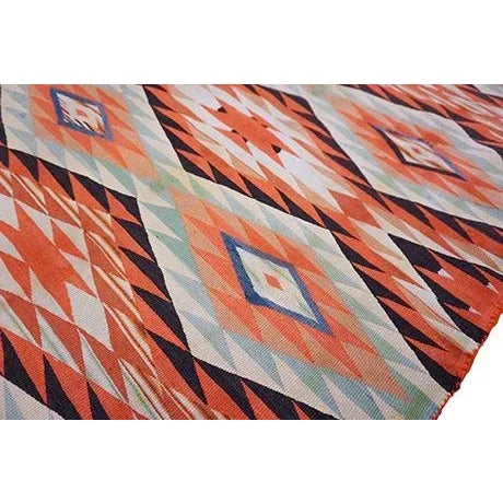 19th Century Tribal Geometric Small Rug Rustic 19th Century Native American Navajo Germantown For Sale - Image 5 of 15