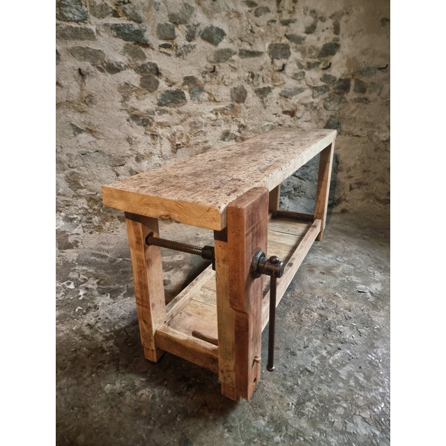 French Workbench in Beech and Oak, 1900s For Sale - Image 4 of 18