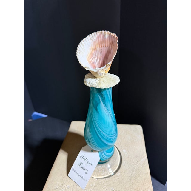 Glass Celestial Meets the Sea Mid-Century Slag Glass Decor-Coastal Art Sculpture For Sale - Image 7 of 8