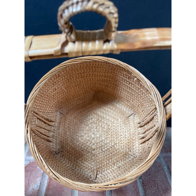 Vintage Chinese Woven Rattan & Bamboo Domed Wedding Basket For Sale - Image 11 of 12