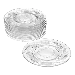 1930s Vintage Hawkes 'China Aster' Pattern Crystal Plates- Set of 13