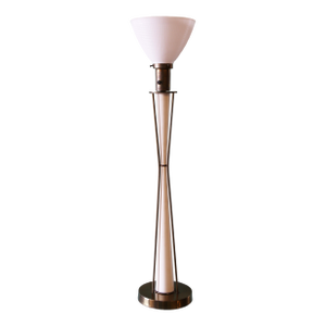 1960s Brass and Enamel Table Lamp After Excelsior Paul McCobb Mid Century
