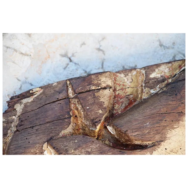 Antique Overdoor 18th Century, Carved and Gold Leaf Portuguese Baroque Fragment For Sale - Image 4 of 9