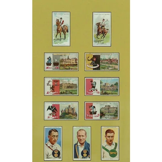 (11) colourful Player's Cigarettes cards custom framed including 'The Jockey' & The Polo Player'! Image Sz: 13 3/4"H x 8"W