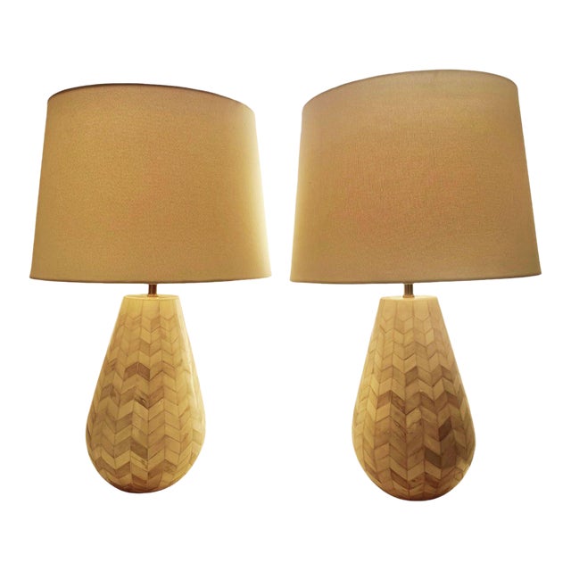 Attributed to Serena and Lily Inlay Lamps - a Pair For Sale