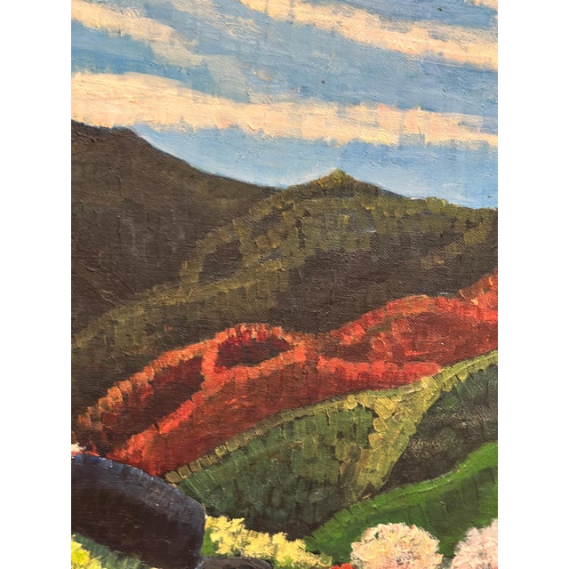 John B. Hinna, Mountain Landscape, 1970, Oil on Panel, Framed For Sale - Image 4 of 18