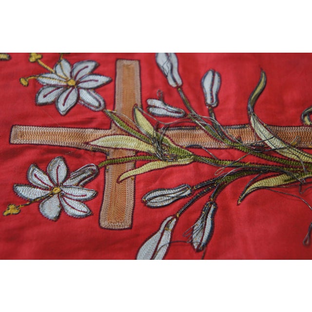 Textile Early 20th Century German Catholic Journeymen Association Dayton Ohio Embroidered Flag For Sale - Image 7 of 12