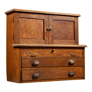 1910s Vintage Wooden Benchtop Hardware Cabinet