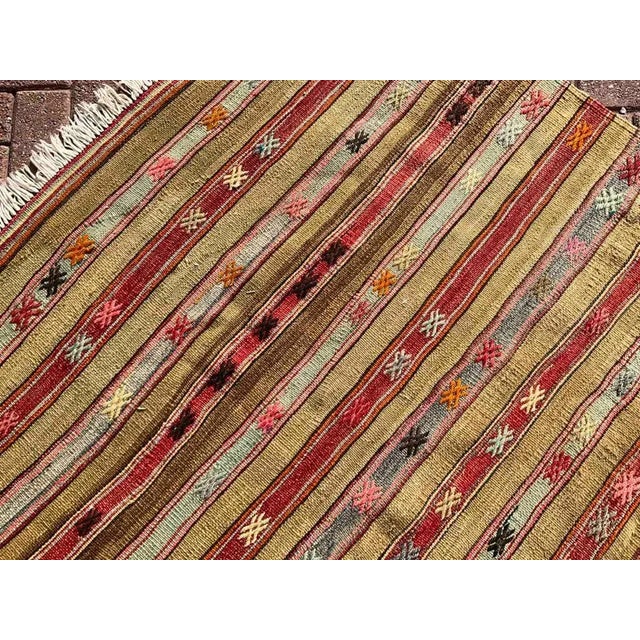 Textile Nomadic Handmade Kilim - 66.5" X 88" For Sale - Image 7 of 10
