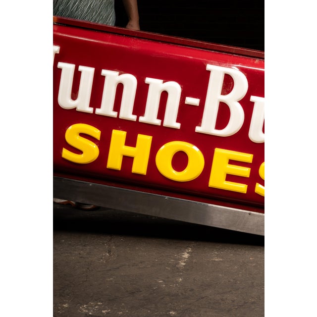 Red Vintage Nunn-Bush Shoes Lighted Storefront Plastic Sign For Sale - Image 8 of 12