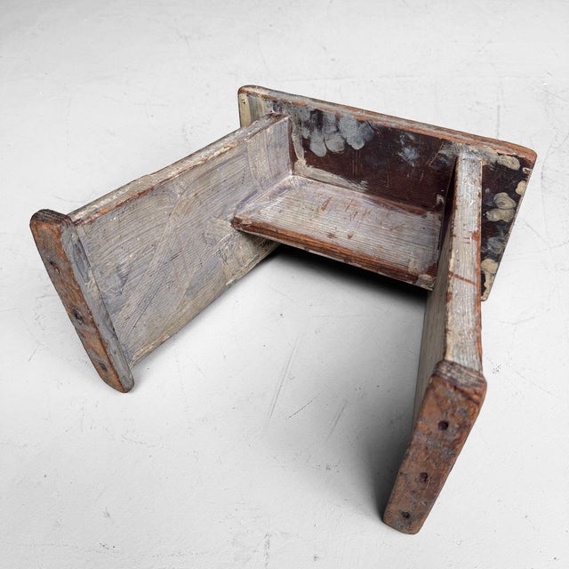 Brown Japanese Wooden Plant Stand, 1950s For Sale - Image 8 of 9