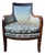 Empire Armchair in Silk and Walnut For Sale