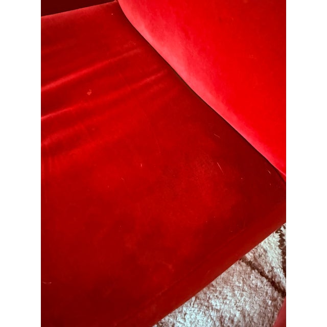 Postmodern 1990s Italian Red Velvet Dialogica “Splash” Sculptural Dining Chairs — Set of 4 For Sale - Image 3 of 18