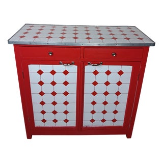 Parisian-Style Enameled Sheet Metal Sideboard, 1930s For Sale