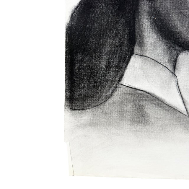 Mid 20th Century Donna Foreman Hopper Double-Sided Charcoal Portrait of a Woman in Profile For Sale - Image 5 of 9