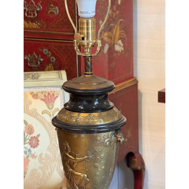 1920s Gilded Bronze and Marble Lamps - a Pair For Sale - Image 13 of 14