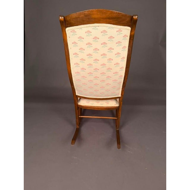 American Victorian Lincoln Rocking Chair in Walnut-Stained Birch With Goose-Neck Arms, Circa 1890 For Sale - Image 11 of 18