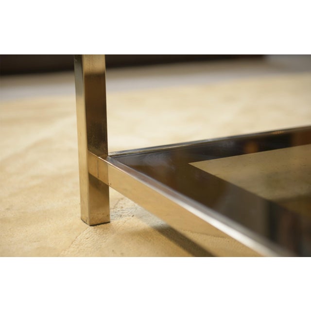 Hollywood Regency Coffee Table in Smoked Glass with Mirrored Frame, 1970s For Sale - Image 4 of 10