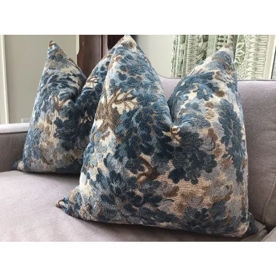 American Cowtan and Tout “Walden“ in Delft Pillows- a Pair For Sale - Image 3 of 3
