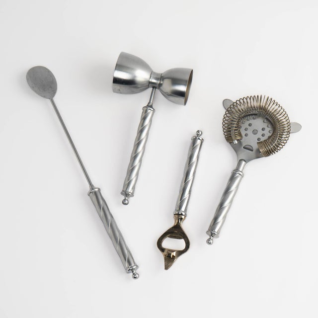 Vintage Italian Twist Handle Bar Tool Set - Set of 4 For Sale - Image 13 of 15