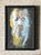 Contemporary Vintage Abstract Portrait Oil Pastel Painting For Sale - Image 3 of 14