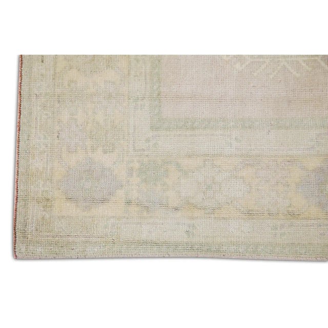 Turkish Vintage Anatolian Rug Hand Knotted Beige Blue 4'3" X 6'1" For Sale - Image 4 of 6