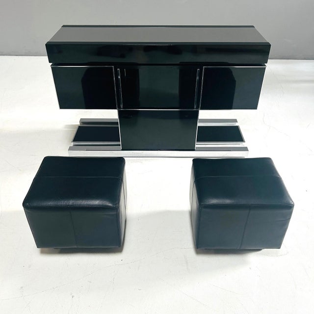 Room Divider Bar with Ottomans, 1970s, Set of 3 For Sale - Image 6 of 12