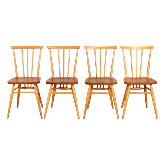 Model 391 Chairs in Elm and Beech from Ercol, 1960s, Set of 4 For Sale