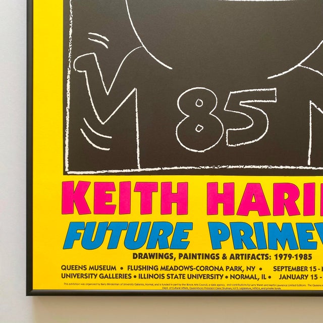Keith Haring Vintage 1990 Lithograph Print Framed Large Pop Art Exhibition Poster " Untitled " 1985 For Sale - Image 9 of 15