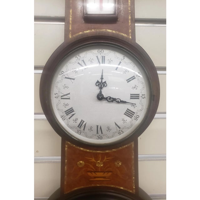 Mid-Century English Inlaid Burlwood Barometer / Thermometer For Sale In Washington DC - Image 6 of 8