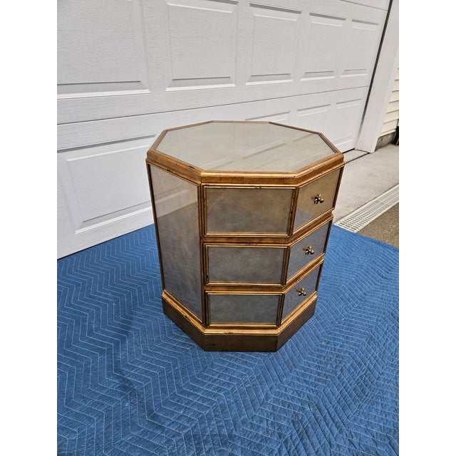 Gold Theodore Alexander Eglomise Venetian Side Table For Sale - Image 8 of 16