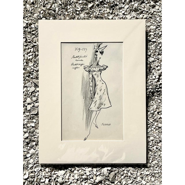 Illustration Vintage Boho 70s Original Louis Feraud Sketch For Sale - Image 3 of 8