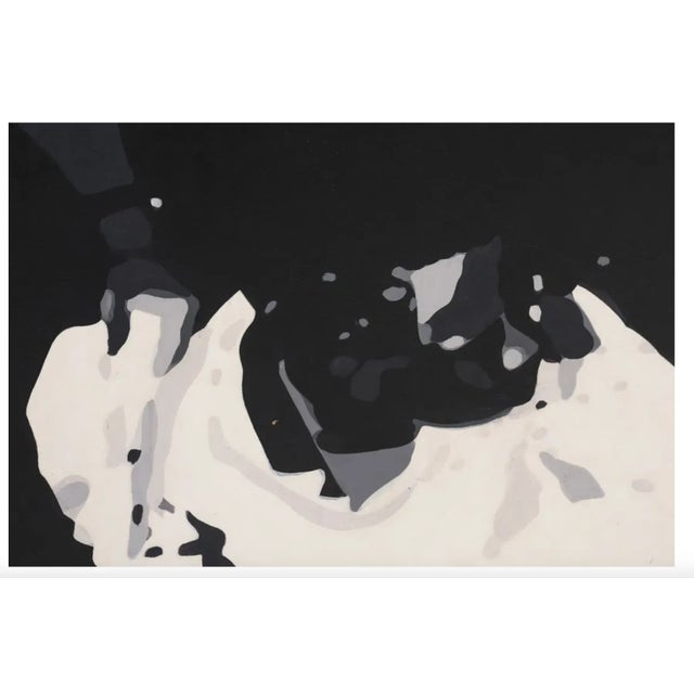 Neil Anderson, Large Abstract Figural Hard Edge Op Art Oil on Canvas Painting in Dark Neutrals For Sale In New York - Image 6 of 11