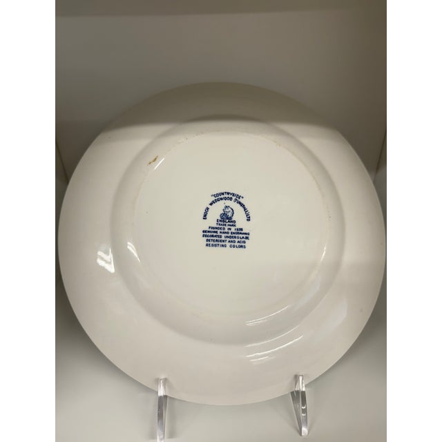 Late 20th Century Wedgwood Queensware "Countryside" Blue Transferware Bread & Butter Plate For Sale - Image 5 of 5