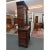 Antique 19th century carved oak narrow bookcase/ hunt cabinet. Upper cabinet having glass door with two wood interior...