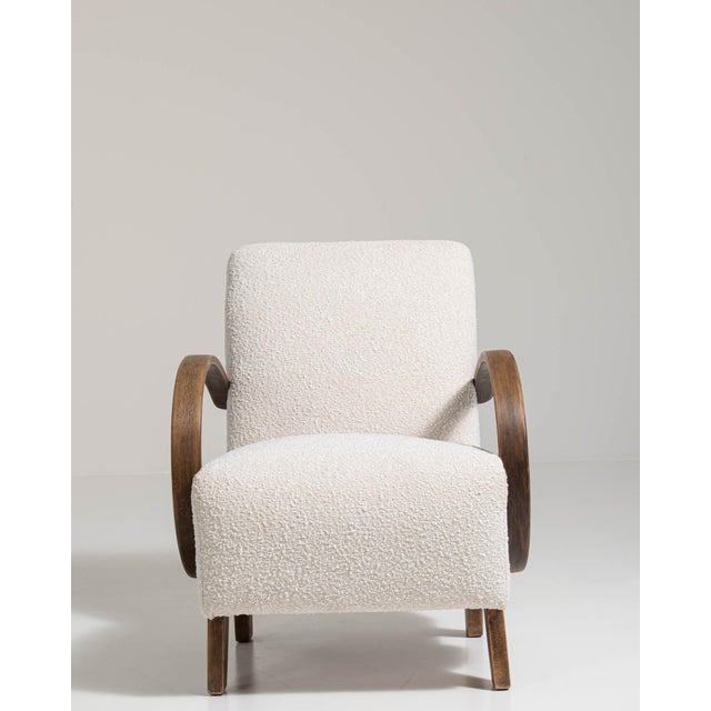 Mid 20th Century Mid 20th Century Czech Republic Ivory Wood Armchair For Sale - Image 5 of 15