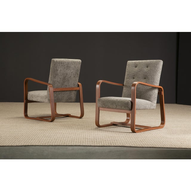 Restored Living Room Suite by Giuseppe Pagano for Bocconi University, c 1940s - Set of 5 For Sale In Los Angeles - Image 6 of 12