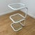 Vintage Side Table in White Tubular Metal and Glass, 1970s For Sale - Image 9 of 10