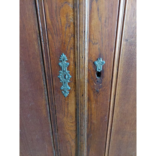 ​Antique 19th Century French Provincial Fruitwood Armoire With Bonnet Top For Sale - Image 11 of 12