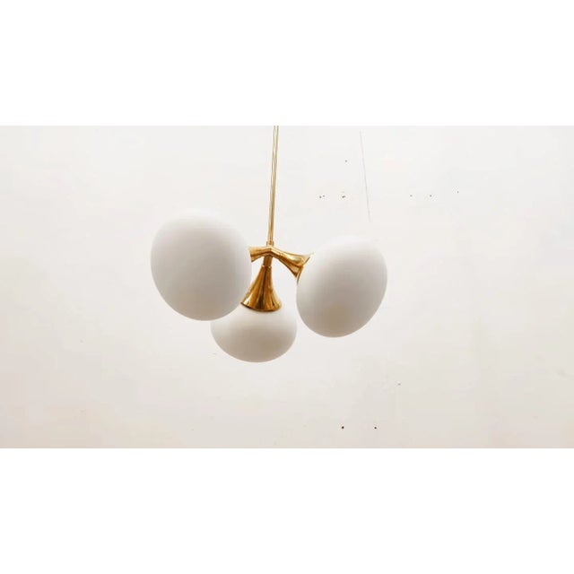 1970s Sputnik Pendant in Brass with Three Suspensions For Sale - Image 5 of 17