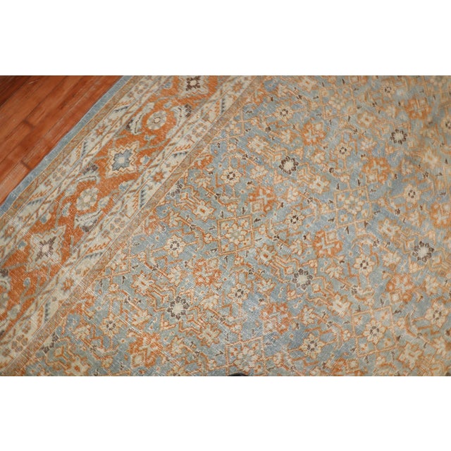 Antique Zabihi Collection Persian Tabriz Blue Orange Rug For Sale In New York - Image 6 of 8
