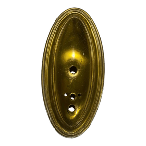 Vintage Brass Stamped Steel Oval Sconce Backplate With Five M Holes