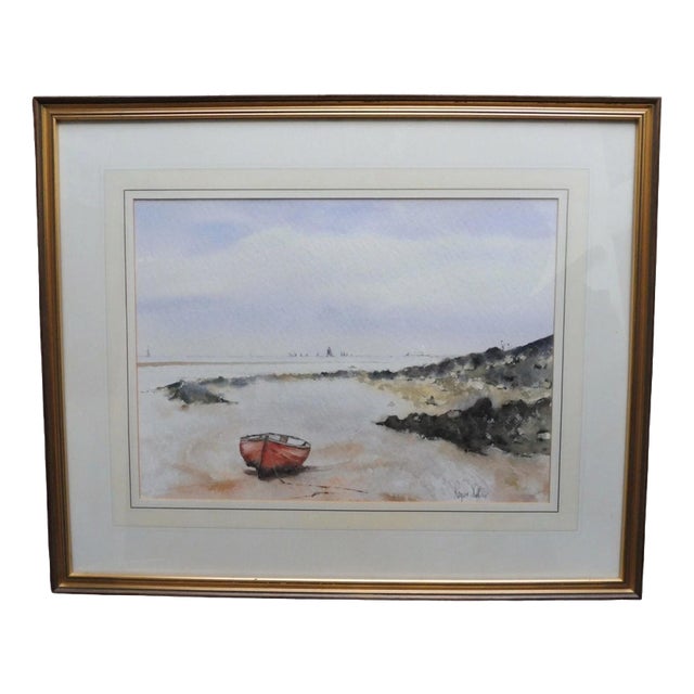 Roger Dellar Roi, East Coast Seascape, 1980, Watercolour on Paper, Framed For Sale