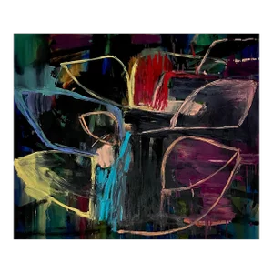 Contemporary Abstract Oil on Canvas Painting "Prowl" by Karl Bielik