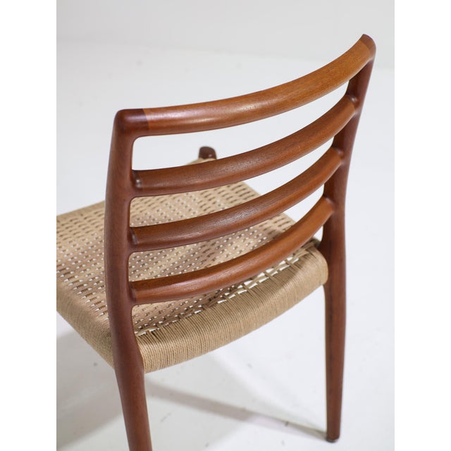 Vintage Model 85 Dining Chairs in Teak and Papercord by N.O. Møller for J.L. Møllers, 1960s, Set of 6 For Sale - Image 11 of 17