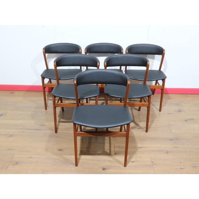 Mid Century Modern Vintage Teak Danish Dining Chairs X 6 For Sale - Image 4 of 15