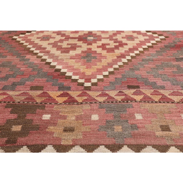 Early 20th Century Antique Afghani Maimana Kilim Rug Runner, 04'11 X 15'09 For Sale - Image 5 of 10