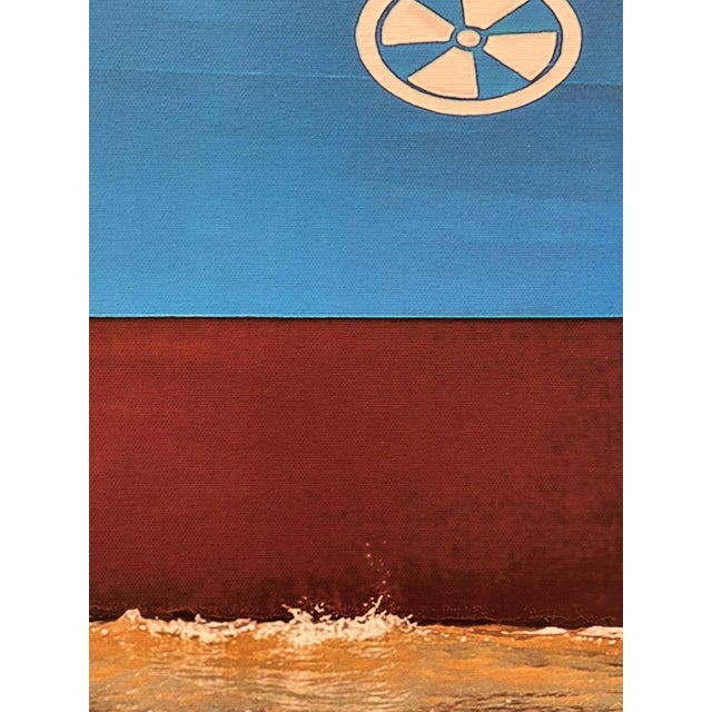 Rothko Series 2: 15-3-3 by Dan Kaufman | Archival Photo Print on Canvas Abstract blue and brown shapes. For Sale - Image 4 of 5